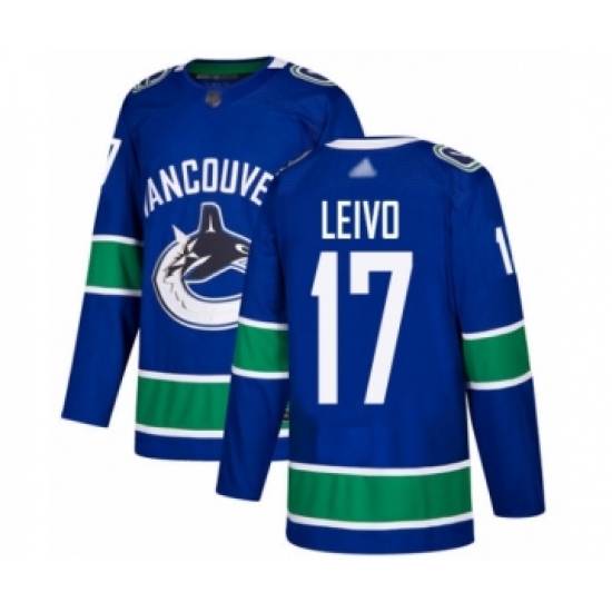 Men's Vancouver Canucks #17 Josh Leivo Authentic Blue Home Hockey Jersey - Ujersey