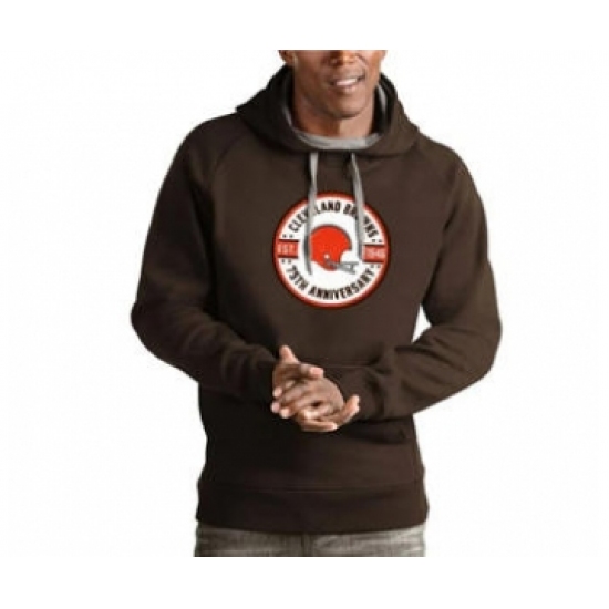 Men's Cleveland Browns 1946 75th Anniversary Brown Pullover Football Hoodie - Ujersey