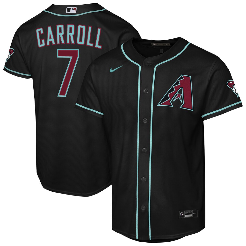 Youth Arizona Diamondbacks Corbin Carroll Nike Black Alternate Stadium Jersey - Ujersey