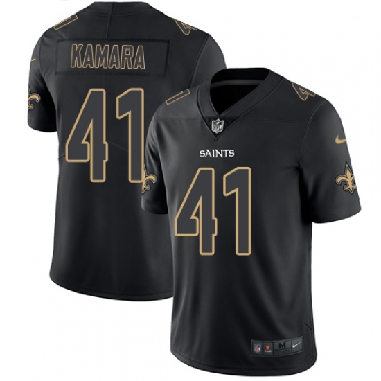 Men's Nike New Orleans Saints #41 Alvin Kamara Limited Black Rush Impact NFL Jersey - Ujersey