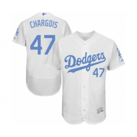 Men's Los Angeles Dodgers #47 J.T. Chargois Authentic White 2016 Father's Day Fashion Flex Base Baseball Player Jersey - Ujersey