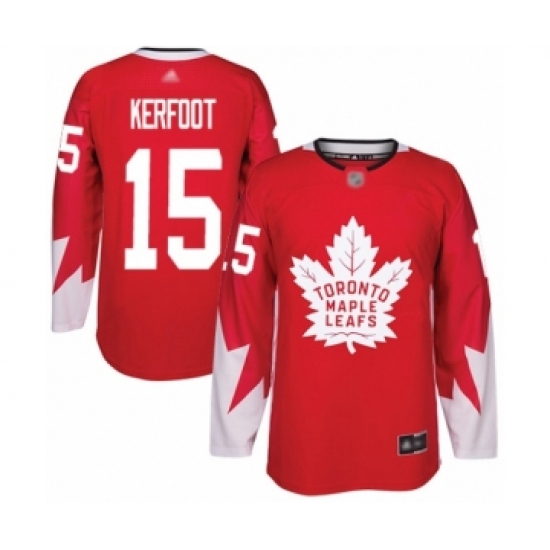 Men's Toronto Maple Leafs #15 Alexander Kerfoot Authentic Red Alternate Hockey Jersey - Ujersey