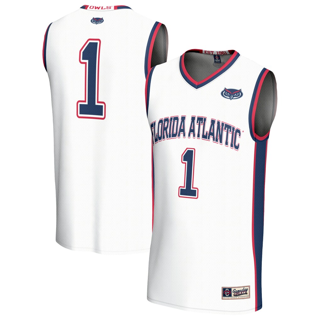 Youth GameDay Greats #1 White Florida Atlantic Owls Lightweight Basketball Jersey - ujerseystore