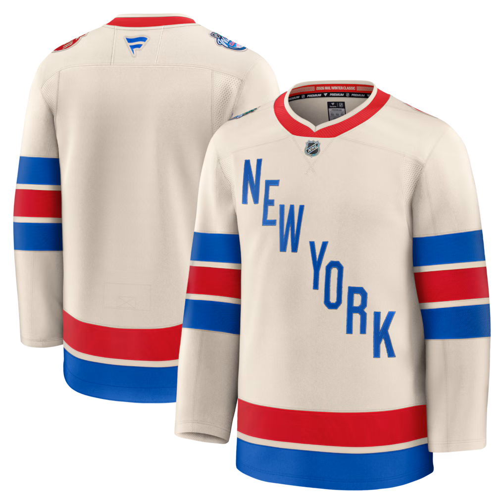 Men's New York Rangers Fanatics Beige 2026 NHL Winter Classic Premium Jersey - ujerseystore