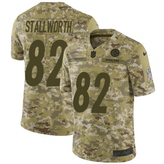 Youth Nike Pittsburgh Steelers #82 John Stallworth Limited Camo 2018 Salute to Service NFL Jersey - Ujersey