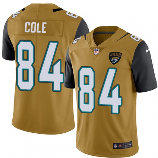 Men's Nike Jacksonville Jaguars #84 Keelan Cole Limited Gold Rush Vapor Untouchable NFL Jersey - Ujersey