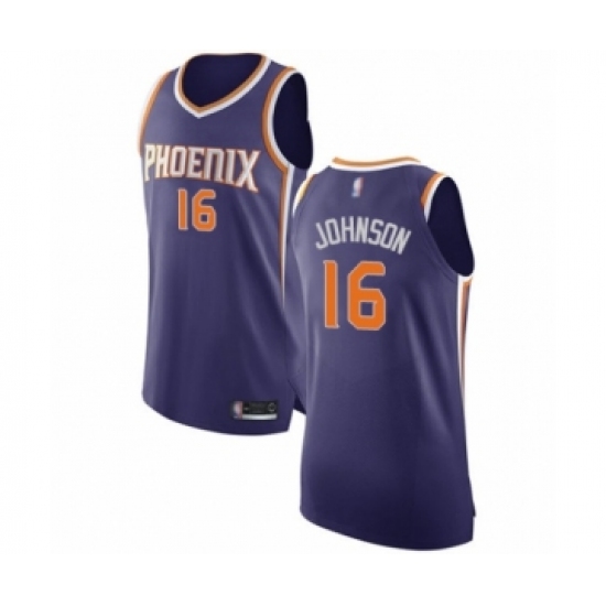 Men's Phoenix Suns #16 Tyler Johnson Authentic Purple Basketball Jersey - Icon Edition - Ujersey