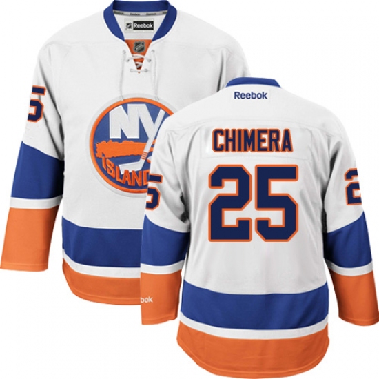 Youth Reebok New York Islanders #25 Jason Chimera Authentic White Away NHL Jersey - Ujersey