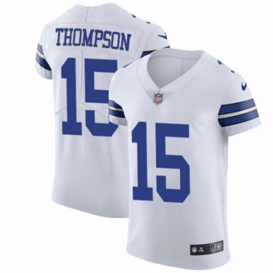 Men's Nike Dallas Cowboys #15 Deonte Thompson White Vapor Untouchable Elite Player NFL Jersey - Ujersey