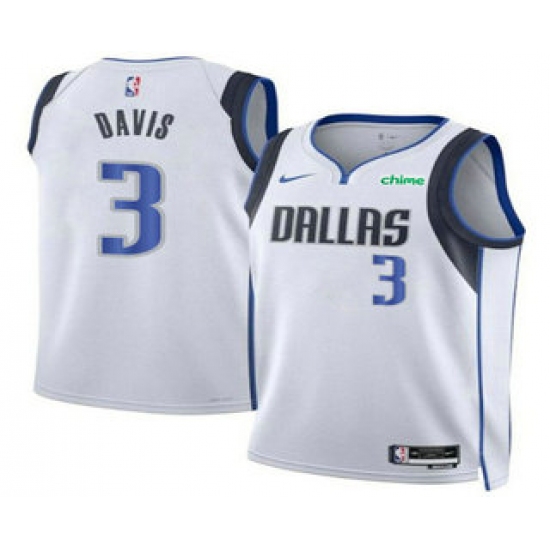 Men's Dallas Mavericks #3 Anthony Davis White 2025 Association Edition Stitched Jersey - Ujersey