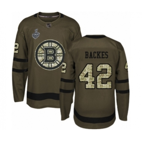 Youth Boston Bruins #42 David Backes Authentic Green Salute to Service 2019 Stanley Cup Final Bound Hockey Jersey - Ujersey