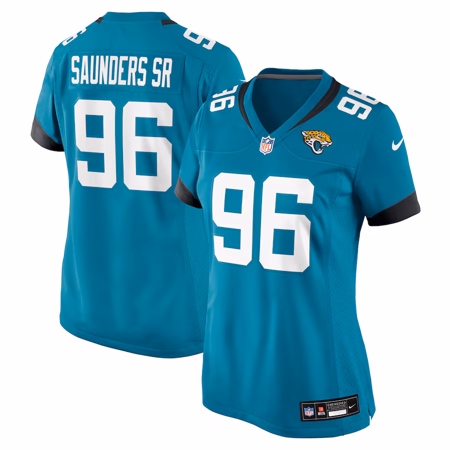 Women's Jacksonville Jaguars Khalen Saunders Nike Teal Team Game Jersey - Ujersey