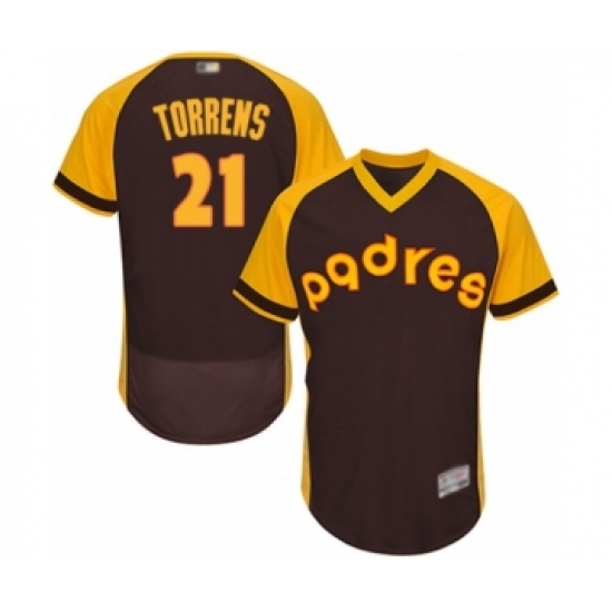 Men's San Diego Padres #21 Luis Torrens Brown Alternate Cooperstown Authentic Collection Flex Base Baseball Player Jersey - Ujersey