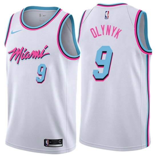 Women's Nike Miami Heat #9 Kelly Olynyk Swingman White NBA Jersey - City Edition - Ujersey