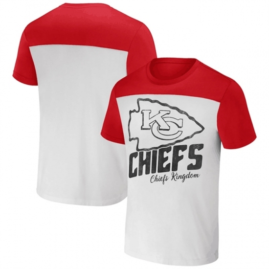 Men's Kansas City Chiefs Cream Red X Darius Rucker Collection Colorblocked T Shirt - Ujersey NHL