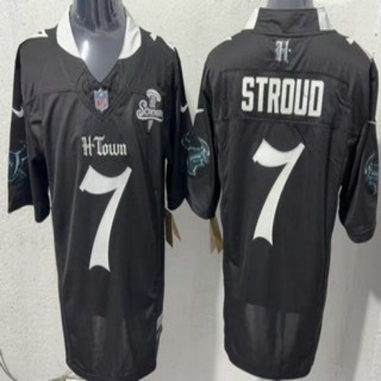 Men's Houston Texans #7 CJ Stroud Limited Black Screwstan FUSE Vapor Jersey - Ujersey