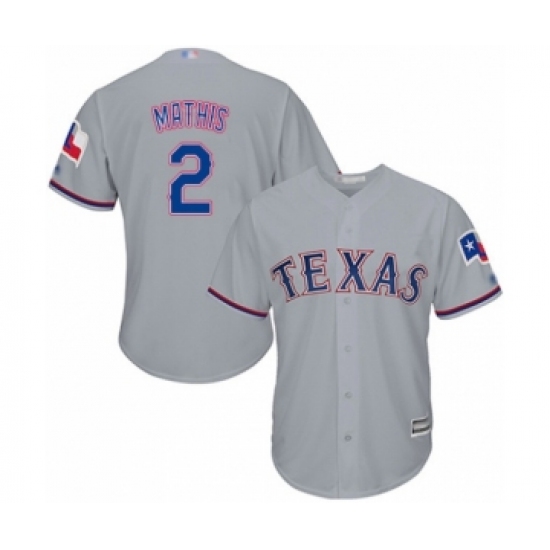 Youth Texas Rangers #2 Jeff Mathis Authentic Grey Road Cool Base Baseball Player Jersey - Ujersey