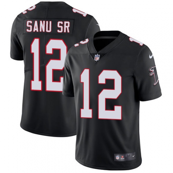 Men's Nike Atlanta Falcons #12 Mohamed Sanu Black Alternate Vapor Untouchable Limited Player NFL Jersey - Ujersey