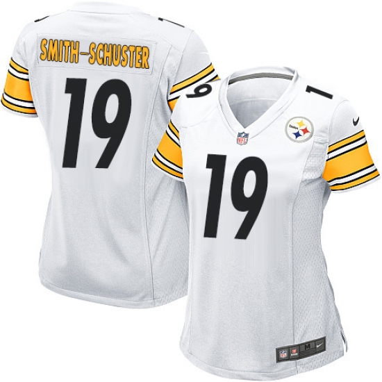 Women's Nike Pittsburgh Steelers #19 JuJu Smith-Schuster Game White NFL Jersey