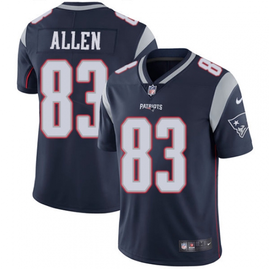Youth Nike New England Patriots #83 Dwayne Allen Navy Blue Team Color Vapor Untouchable Limited Player NFL Jersey - Ujersey