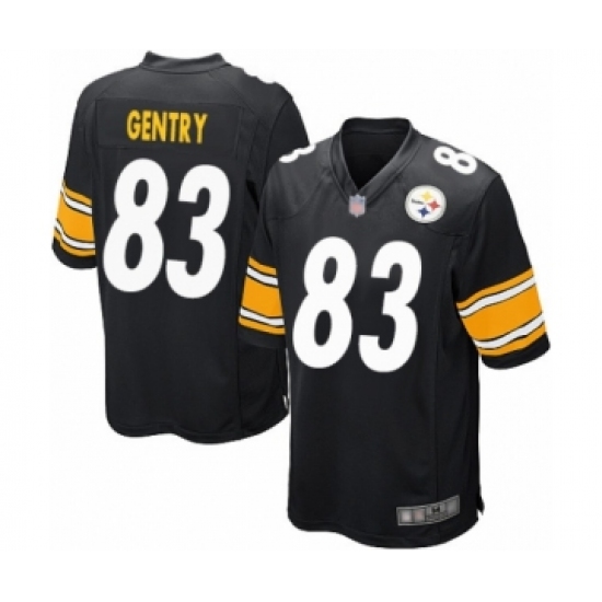 Men's Pittsburgh Steelers #83 Zach Gentry Game Black Team Color Football Jersey - Ujersey