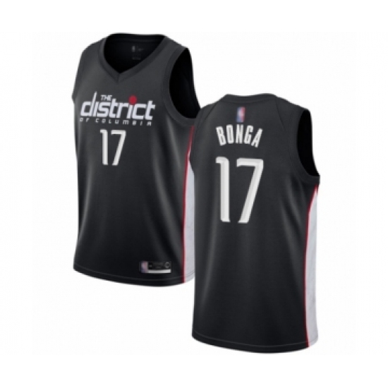 Men's Washington Wizards #17 Isaac Bonga Authentic Black Basketball Jersey - City Edition - Ujersey