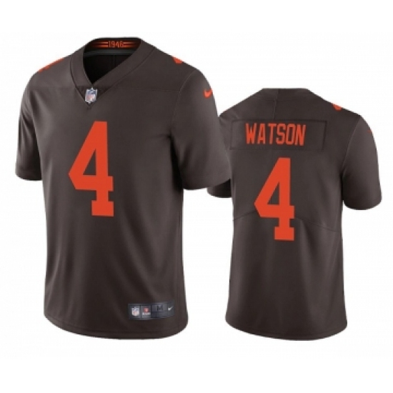 Men's Cleveland Browns #4 Deshaun Watson Brown Color Rush Vapor Untouchable Limited Stitched Jersey - Ujersey