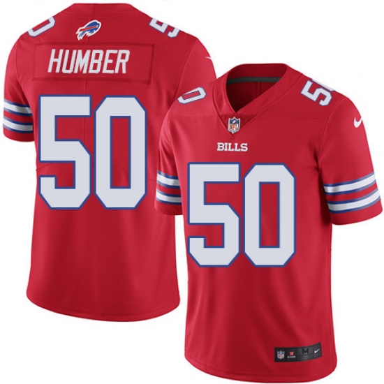Men's Nike Buffalo Bills #50 Ramon Humber Limited Red Rush Vapor Untouchable NFL Jersey - Ujersey