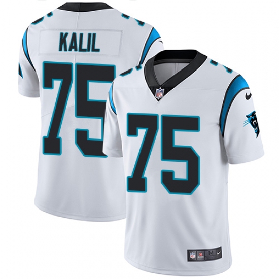Men's Nike Carolina Panthers #75 Matt Kalil White Vapor Untouchable Limited Player NFL Jersey - Ujersey