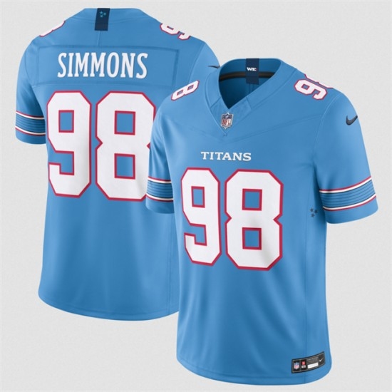 Men's Tennessee Titans #98 Jeffery Simmons Light Blue 2026 F.U.S.E. Vapor Limited Stitched Football Jersey - Ujersey