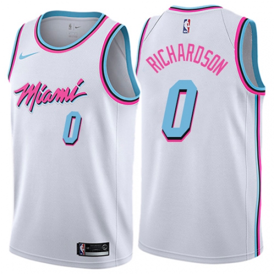 Men's Nike Miami Heat #0 Josh Richardson Swingman White NBA Jersey - City Edition - Ujersey