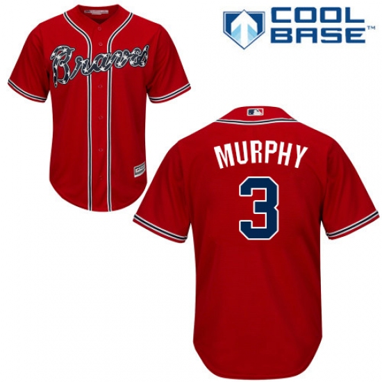 Youth Majestic Atlanta Braves #3 Dale Murphy Authentic Red Alternate Cool Base MLB Jersey - Ujersey