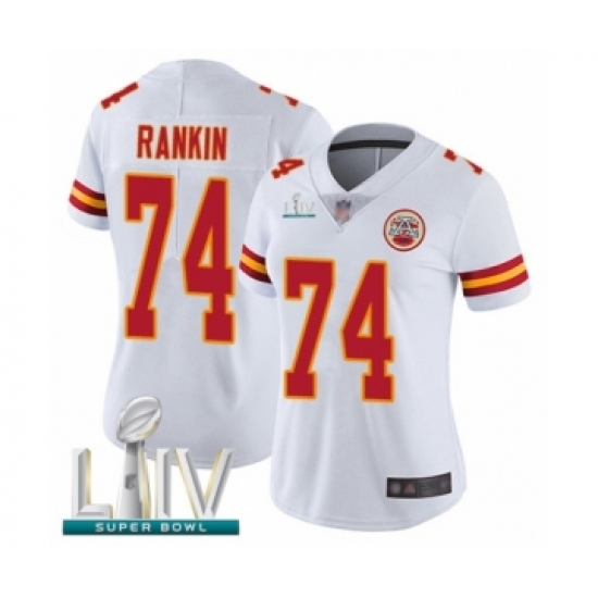 Women's Kansas City Chiefs #74 Martinas Rankin White Vapor Untouchable Limited Player Super Bowl LIV Bound Football Jersey - Ujersey