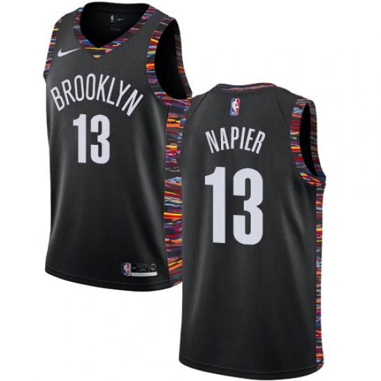 Women's Nike Brooklyn Nets #13 Shabazz Napier Swingman Black NBA Jersey - 2018 19 City Edition - Ujersey