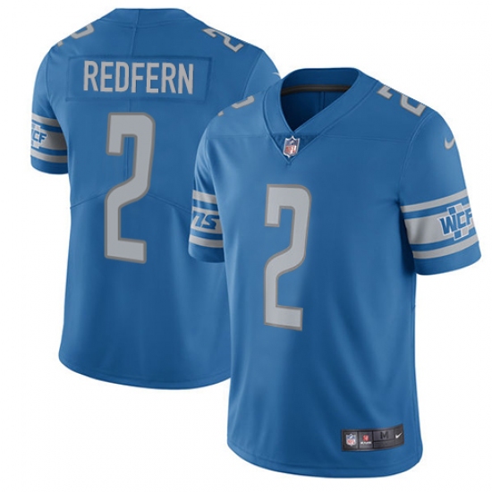 Youth Nike Detroit Lions #2 Kasey Redfern Blue Team Color Vapor Untouchable Elite Player NFL Jersey - Ujersey