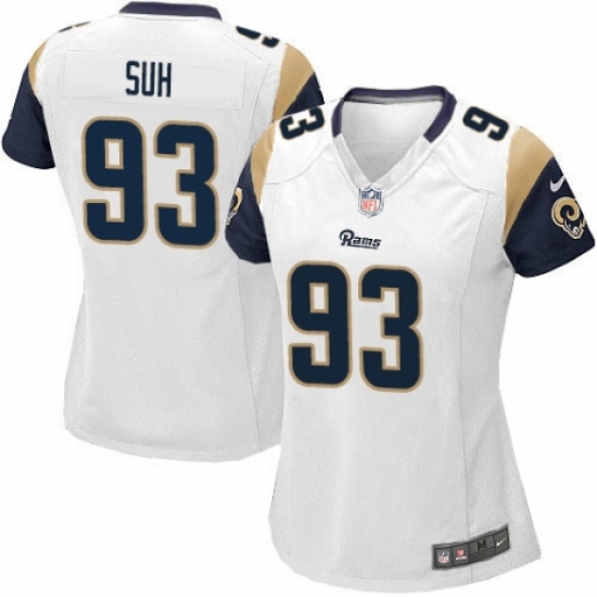 Women's Nike Los Angeles Rams #93 Ndamukong Suh Game White NFL Jersey