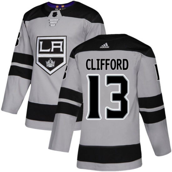 Youth Adidas Los Angeles Kings #13 Kyle Clifford Authentic Gray Alternate NHL Jersey - Ujersey