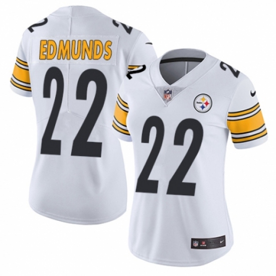 Women's Nike Pittsburgh Steelers #22 Terrell Edmunds White Vapor Untouchable Limited Player NFL Jersey - Ujersey