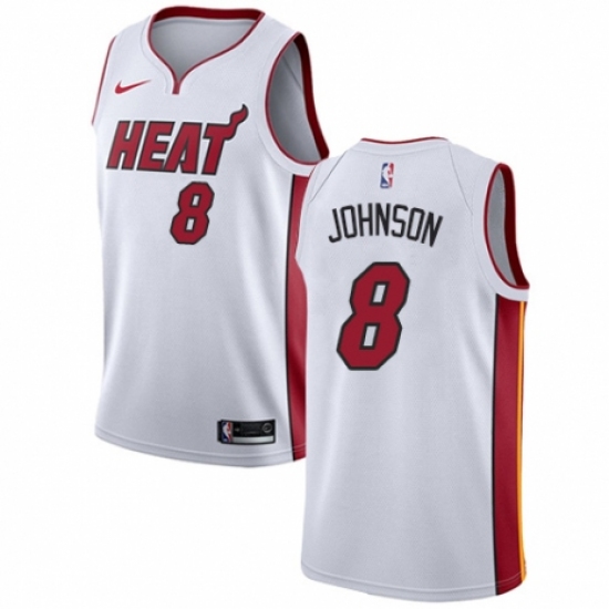 Men's Nike Miami Heat #8 Tyler Johnson Authentic NBA Jersey - Association Edition - Ujersey