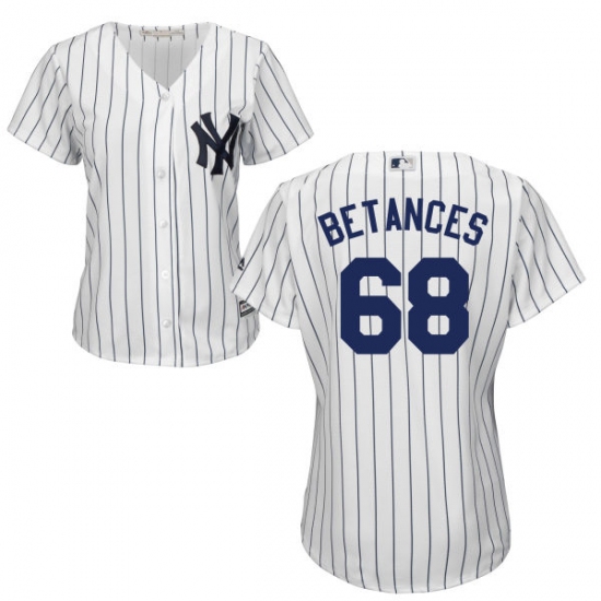 Women's Majestic New York Yankees #68 Dellin Betances Authentic White Home MLB Jersey - Ujersey