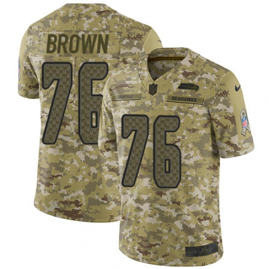 Youth Nike Seattle Seahawks #76 Duane Brown Limited Camo 2018 Salute to Service NFL Jersey - Ujersey