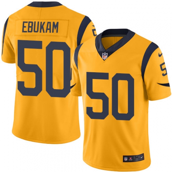 Men's Nike Los Angeles Rams #50 Samson Ebukam Limited Gold Rush Vapor Untouchable NFL Jersey - Ujersey