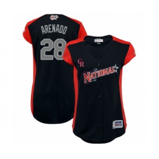 Women's Colorado Rockies #28 Nolan Arenado Authentic Navy Blue National League 2019 Baseball All-Star Jersey - Ujersey