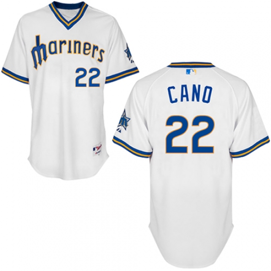 Men's Majestic Seattle Mariners #22 Robinson Cano Replica White 1979 Turn Back The Clock MLB Jersey - Ujersey