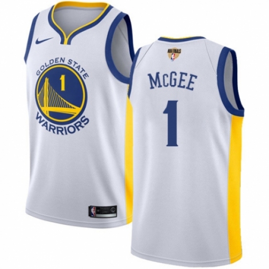Youth Nike Golden State Warriors #1 JaVale McGee Authentic White Home 2018 NBA Finals Bound NBA Jersey - Association Edition - Ujersey