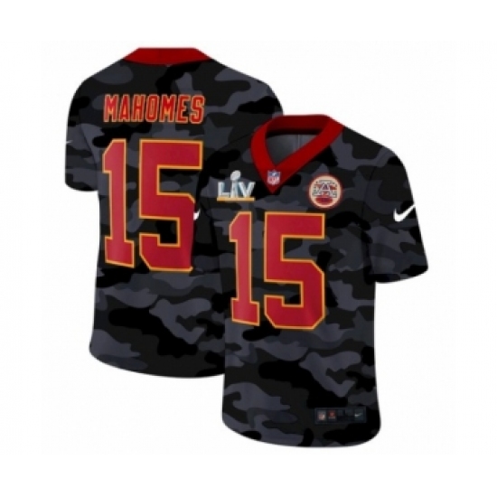 Women's Kansas City Chiefs #15  Patrick Mahomes Camo Red Super Bowl LV Jersey - Ujersey