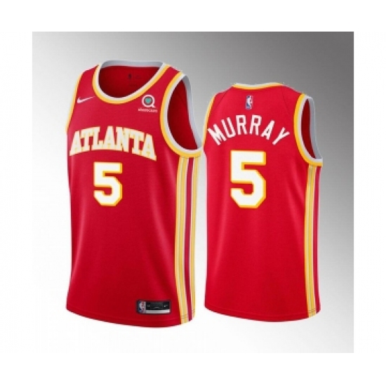 Men's Atlanta Hawks #5 Dejounte Murray Red Stitched Jersey - Ujersey