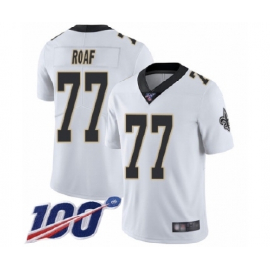 Men's New Orleans Saints #77 Willie Roaf White Vapor Untouchable Limited Player 100th Season Football Jersey - Ujersey