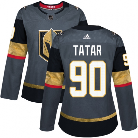 Women's Adidas Vegas Golden Knights #90 Tomas Tatar Authentic Gray Home NHL Jersey - Ujersey