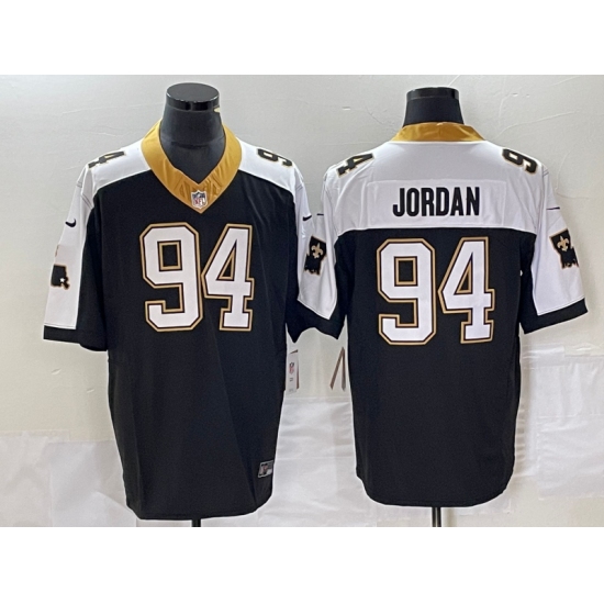 Men's Nike New Orleans Saints #94 Cameron Jordan Black-White 2023 F.U.S.E. Vapor Untouchable Stitched Football Jersey - Ujersey
